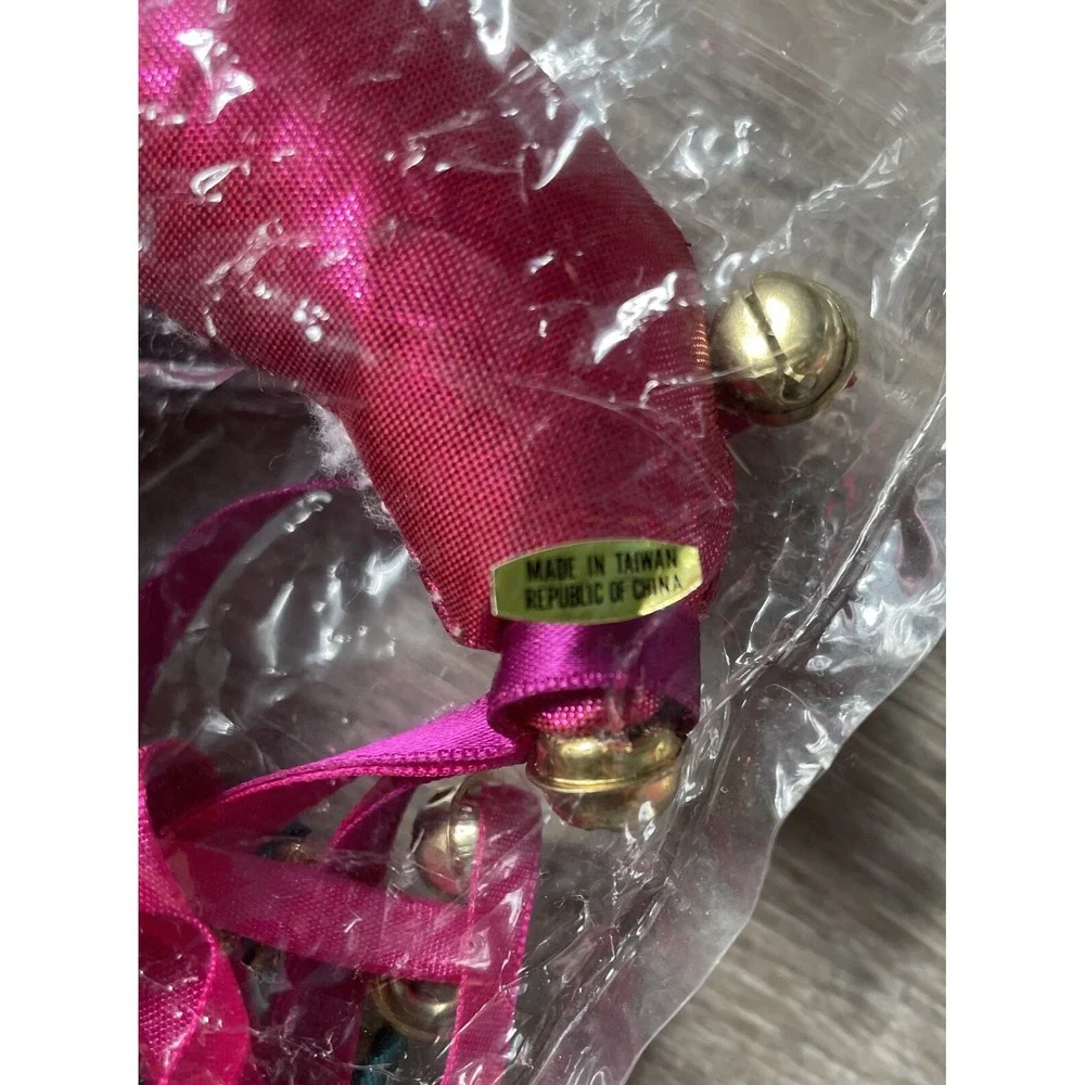 Court Jester/Harlequin Head Ceramic Christmas Ornament Hat Bell 8
